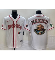 Men Mexico Baseball 2023 White Team Big Logo World Baseball Classic Stitched Jersey Men Mexico Baseball 2023 White Team Big Logo World Baseball Classic Stitched Jersey