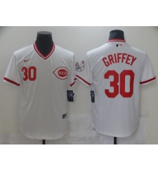 Men Nike Cincinati Reds Ken Griffey Jr 30 White Cool Base Stitched Pullover MLB Jersey Men Nike Cincinati Reds Ken Griffey Jr 30 White Cool Base Stitched Pullover MLB Jersey