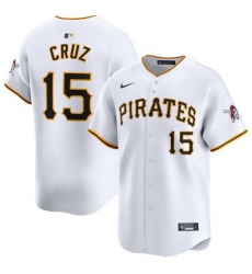 Men Pittsburgh Pirates 15 Oneil Cruz White Home Limited Stitched Baseball Jersey Men Pittsburgh Pirates 15 Oneil Cruz White Home Limited Stitched Baseball Jersey