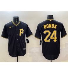 Men Pittsburgh Pirates 24 Barry Bonds Black Cool Base Stitched Baseball Jersey Men Pittsburgh Pirates 24 Barry Bonds Black Cool Base Stitched Baseball Jersey
