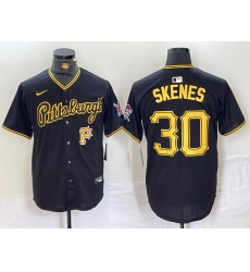 Men Pittsburgh Pirates 30 Paul Skenes Black Stitched Baseball Jersey 2 Men Pittsburgh Pirates 30 Paul Skenes Black Stitched Baseball Jersey 2