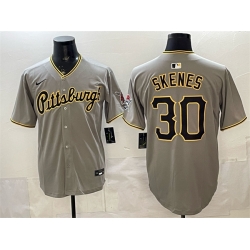 Men Pittsburgh Pirates  30 Paul Skenes Gray Limited Stitched Baseball Jersey