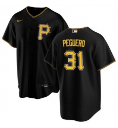 Men Pittsburgh Pirates 31 Liover Peguero Black Cool Base Stitched Baseball Jersey Men Pittsburgh Pirates 31 Liover Peguero Black Cool Base Stitched Baseball Jersey