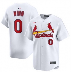 Men St  Louis Cardinals 0 Masyn Winn White Home Limited Stitched Baseball Jersey