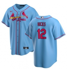 Men St Louis Cardinals 12 Jordan Hicks Blue Cool Base Stitched Jersey Men St Louis Cardinals 12 Jordan Hicks Blue Cool Base Stitched Jersey