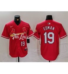 Men St Louis Cardinals 19 Tommy Edman Red 2024 City Connect Stitched Baseball Jersey Men St Louis Cardinals 19 Tommy Edman Red 2024 City Connect Stitched Baseball Jersey