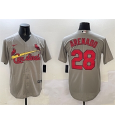 Men St Louis Cardinals 28 Nolan Arenado Grey Cool Base Stitched Baseball Jersey Men St Louis Cardinals 28 Nolan Arenado Grey Cool Base Stitched Baseball Jersey