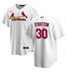 Men St Louis Cardinals 30 Chris Stratton White Cool Base Stitched Jersey Men St Louis Cardinals 30 Chris Stratton White Cool Base Stitched Jersey