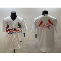 Men St  Louis Cardinals Team Big Logo White Cool Base Stitched Baseball Jersey