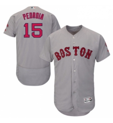 Mens Majestic Boston Red Sox 15 Dustin Pedroia Grey Road Flex Base Authentic Collection MLB Jersey Mens Majestic Boston Red Sox 15 Dustin Pedroia Grey Road Flex Base Authentic Collection MLB Jersey