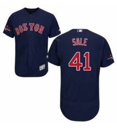 Mens Majestic Boston Red Sox 41 Chris Sale Navy Blue Alternate Flex Base Authentic Collection 2018 World Series Jersey Mens Majestic Boston Red Sox 41 Chris Sale Navy Blue Alternate Flex Base Authentic Collection 2018 World Series Jersey