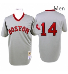 Mens Mitchell and Ness Boston Red Sox 14 Jim Rice Replica Grey Throwback MLB Jersey Mens Mitchell and Ness Boston Red Sox 14 Jim Rice Replica Grey Throwback MLB Jersey