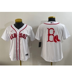Women Boston Red Sox Team Big Logo White Cool Base Stitched Jersey