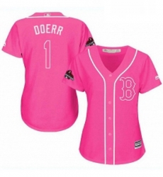 Womens Majestic Boston Red Sox 1 Bobby Doerr Authentic Pink Fashion 2018 World Series Champions MLB Jersey Womens Majestic Boston Red Sox 1 Bobby Doerr Authentic Pink Fashion 2018 World Series Champions MLB Jersey