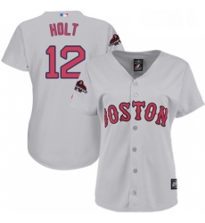 Womens Majestic Boston Red Sox 12 Brock Holt Authentic Grey Road 2018 World Series Champions MLB Jersey Womens Majestic Boston Red Sox 12 Brock Holt Authentic Grey Road 2018 World Series Champions MLB Jersey