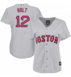 Womens Majestic Boston Red Sox 12 Brock Holt Authentic Grey Road MLB Jersey Womens Majestic Boston Red Sox 12 Brock Holt Authentic Grey Road MLB Jersey