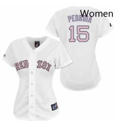 Womens Majestic Boston Red Sox 15 Dustin Pedroia Authentic WhitePink No MLB Jersey Womens Majestic Boston Red Sox 15 Dustin Pedroia Authentic WhitePink No MLB Jersey