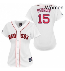 Womens Majestic Boston Red Sox 15 Dustin Pedroia Replica White MLB Jersey Womens Majestic Boston Red Sox 15 Dustin Pedroia Replica White MLB Jersey