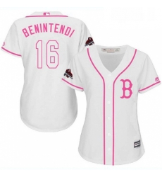 Womens Majestic Boston Red Sox 16 Andrew Benintendi Authentic White Fashion 2018 World Series Champions MLB Jersey Womens Majestic Boston Red Sox 16 Andrew Benintendi Authentic White Fashion 2018 World Series Champions MLB Jersey