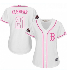 Womens Majestic Boston Red Sox 21 Roger Clemens Authentic White Fashion 2018 World Series Champions MLB Jersey Womens Majestic Boston Red Sox 21 Roger Clemens Authentic White Fashion 2018 World Series Champions MLB Jersey