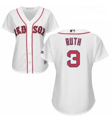 Womens Majestic Boston Red Sox 3 Babe Ruth Replica White Home MLB Jersey Womens Majestic Boston Red Sox 3 Babe Ruth Replica White Home MLB Jersey