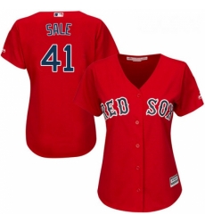 Womens Majestic Boston Red Sox 41 Chris Sale Authentic Red Alternate Home MLB Jersey Womens Majestic Boston Red Sox 41 Chris Sale Authentic Red Alternate Home MLB Jersey