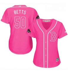 Womens Majestic Boston Red Sox 50 Mookie Betts Authentic Pink Fashion 2018 World Series Champions MLB Jersey Womens Majestic Boston Red Sox 50 Mookie Betts Authentic Pink Fashion 2018 World Series Champions MLB Jersey