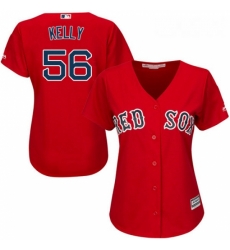 Womens Majestic Boston Red Sox 56 Joe Kelly Authentic Red Alternate Home MLB Jersey