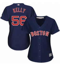 Womens Majestic Boston Red Sox 56 Joe Kelly Replica Navy Blue Alternate Road MLB Jersey Womens Majestic Boston Red Sox 56 Joe Kelly Replica Navy Blue Alternate Road MLB Jersey