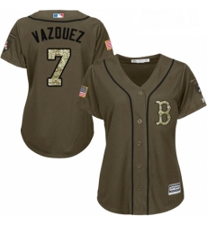 Womens Majestic Boston Red Sox 7 Christian Vazquez Authentic Green Salute to Service MLB Jersey Womens Majestic Boston Red Sox 7 Christian Vazquez Authentic Green Salute to Service MLB Jersey