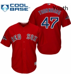Youth Majestic Boston Red Sox 47 Tyler Thornburg Authentic Red Alternate Home Cool Base 2018 World Series Champions MLB Jersey Youth Majestic Boston Red Sox 47 Tyler Thornburg Authentic Red Alternate Home Cool Base 2018 World Series Champions MLB Jersey