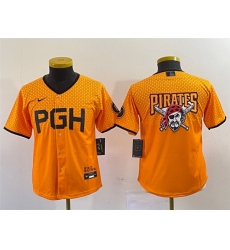 Youth Pittsburgh Pirates Gold 2023 City Connect Team Big Logo Stitched Jersey Youth Pittsburgh Pirates Gold 2023 City Connect Team Big Logo Stitched Jersey