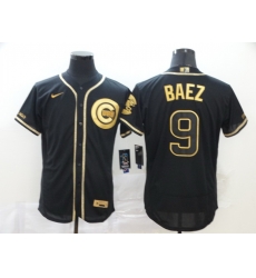 Cubs 9 Javier Baez Black Gold Nike Flexbase Jersey Cubs 9 Javier Baez Black Gold Nike Flexbase Jersey