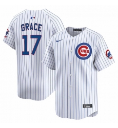 Men Chicago Cubs 17 Mark Grace White Home Limited Stitched Baseball Jersey Men Chicago Cubs 17 Mark Grace White Home Limited Stitched Baseball Jersey
