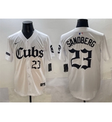 Men Chicago Cubs 23 Ryne Sandberg White 27Gothic North Side Edition 27 Vapor Premier Men Chicago Cubs 23 Ryne Sandberg White 27Gothic North Side Edition 27 Vapor Premier