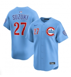 Men Chicago Cubs 27 Seiya Suzuki Blue 2024 25 2nd Alternate Limited Stitched Baseball Jersey Men Chicago Cubs 27 Seiya Suzuki Blue 2024 25 2nd Alternate Limited Stitched Baseball Jersey
