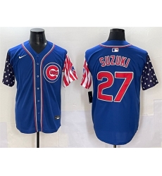 Men Chicago Cubs 27 Seiya Suzuki Royal 2025 Independence Day Vapor Premier Limited Stitched Baseball Jersey Men Chicago Cubs 27 Seiya Suzuki Royal 2025 Independence Day Vapor Premier Limited Stitched Baseball Jersey
