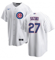 Men Chicago Cubs 27 Seiya Suzuki White Cool Base Stitched Baseball jersey Men Chicago Cubs 27 Seiya Suzuki White Cool Base Stitched Baseball jersey