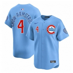 Men Chicago Cubs 4 Pete Crow Armstrong Blue 2024 25 2nd Alternate Limited Stitched Baseball Jersey