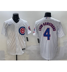 Men Chicago Cubs 4 Pete Crow Armstrong White Cool Base Stitched Baseball Jersey Men Chicago Cubs 4 Pete Crow Armstrong White Cool Base Stitched Baseball Jersey