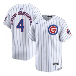 Men Chicago Cubs 4 Pete Crow Armstrong White Home Limited Stitched Baseball Jersey