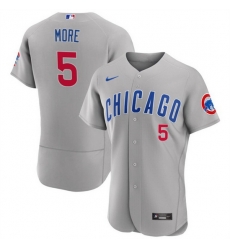 Men Chicago Cubs 5 Christopher Morel Grey Flex Base Stitched Baseball Jersey Men Chicago Cubs 5 Christopher Morel Grey Flex Base Stitched Baseball Jersey