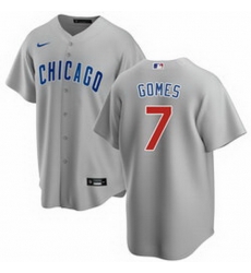 Men Chicago Cubs 7 Yan Gomes Grey Cool Base Stitched Baseball jersey Men Chicago Cubs 7 Yan Gomes Grey Cool Base Stitched Baseball jersey