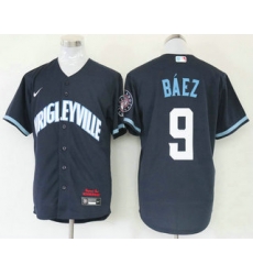 Men Chicago Cubs 9 Javier Baez Navy Blue 2021 City Connect Stitched MLB Cool Base Nike Jersey Men Chicago Cubs 9 Javier Baez Navy Blue 2021 City Connect Stitched MLB Cool Base Nike Jersey