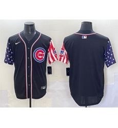Men Chicago Cubs Blank Black 2025 Independence Day Vapor Premier Limited Stitched Baseball Jersey