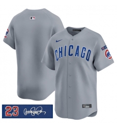 Men Chicago Cubs Blank Gray  27Ryne Sandberg Tribute 27 Vapor Limited V3 Stitched Baseball Jersey