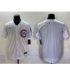 Men Chicago Cubs Blank White Pinstripe 2nd Alternate Limited Stitched Baseball Jersey Men Chicago Cubs Blank White Pinstripe 2nd Alternate Limited Stitched Baseball Jersey