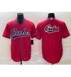 Men Chicago Cubs Red Team Big Logo Cool Base Stitched Jersey Men Chicago Cubs Red Team Big Logo Cool Base Stitched Jersey