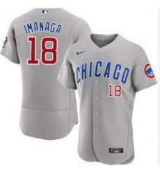 Men Chicago Cubs Shota Imanaga #18 Gray Flex Base Nike Stitched MLB jersey Men Chicago Cubs Shota Imanaga #18 Gray Flex Base Nike Stitched MLB jersey