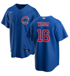 Men's Chicago Cubs #16 Patrick Wisdom Blue Cool Base Stitched Baseball Jersey Men's Chicago Cubs #16 Patrick Wisdom Blue Cool Base Stitched Baseball Jersey